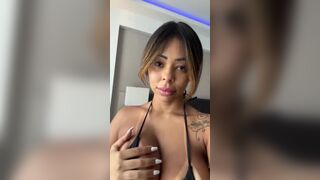 Hot Sexy Short Hairy Babe Show Off Her Big Boobs Selfie Cam Video