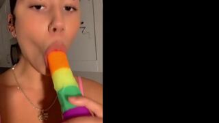 Prettypinklily Sexy Thot Sucking A Dildo In The Kitchen Teasing OnlyFans Leaked Video