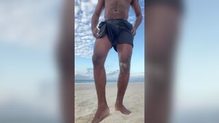 Horny Guy Shows His Big Dick On The Beach Video