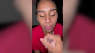 Super Horny Ebony GF Sucking A Long Black Dick Deepthroat Video