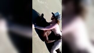 Beach PAWG Eargerly Rides a BBC in Public Beach Video