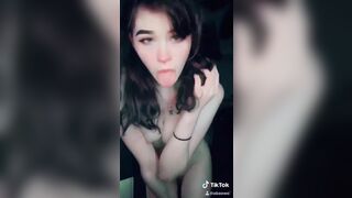 Horny Skinny White Babe Nude Dance For Tiktok Video