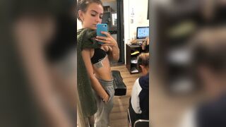 Skinny Hot Teen With Samll Tits Mirror Selfie Video