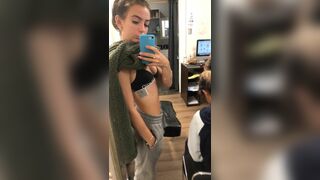 Skinny Hot Teen With Samll Tits Mirror Selfie Video