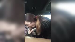 Hot Milf Gives Deepthroat Blowjob in Car Video