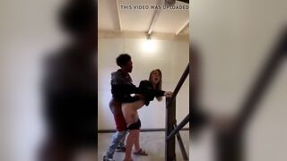 Horny Babe Pounded Hard On the School Stairway By a Big Black Cock Leaked Video