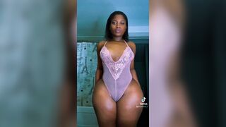 Ebony Babe Shows Her Big Booty In Lingerie Tiktok Video