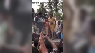 Randi girl dancing naked on tractor in front of villagers in procession
 Indian Video