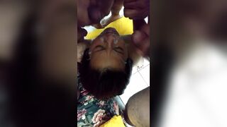 4 Indian men filled the face of a desi woman with their semen
 Indian Video