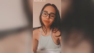 andreina deluxe in glasses teasing