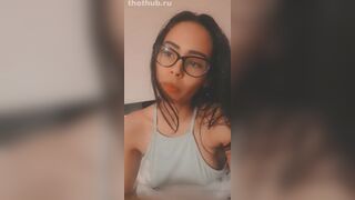 andreina deluxe in glasses teasing