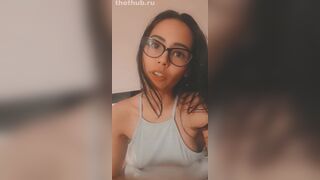 andreina deluxe in glasses teasing