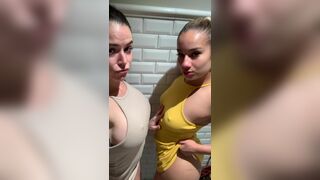 Rae_lynch And Her Curvy Friend Exposes Themself In Public Restroom Onlyfans Video