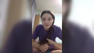 Gorgeous bored russian girl teasing boobs on periscope