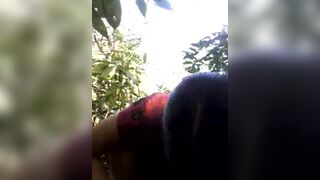 aunt sucked behind open bushes
 Indian Video