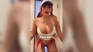 Amanda Nicole wearing tight top showing boobs and bootylicious onlyfans video