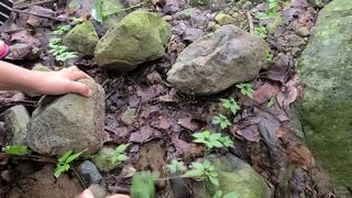 StacyHSSM Pinay Cooking Wild Ferns and Porn in the Riverside - Viral Single Mom Outdoor