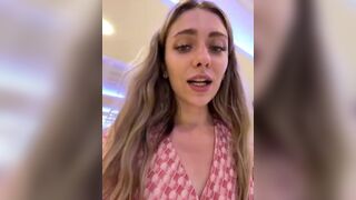 Young Blonde Girl Rubbing and Vibrating Her Pussy in Public Washroom Video