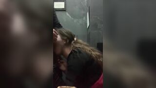 Gorgeous tinder date sucks dick on the toilet