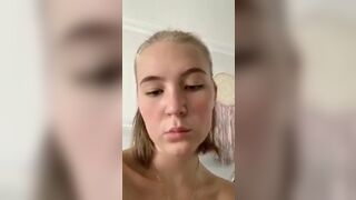 Sexy amazing petite blonde teasing on periscope