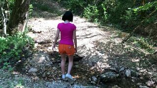 Dora the Explorer cosplayer getting banged hard in the woods