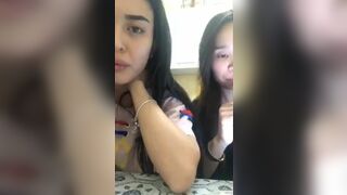 Sexy cute asian/russian teasing titties and boobs