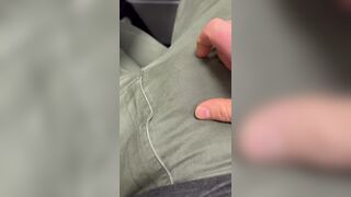 Thrilled Guy Touches His Hard Dick On Pants In Public Video