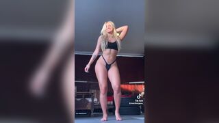 Mari Borges Asian Blonde Danicng While Weaing Bikini Tiktok Video