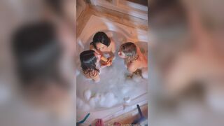 Crislainechan Sexy Lesbians Soft Moans And Sucking A Dildo In Bathtub Video