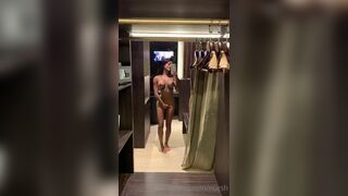 Nursh Love to Showing Off Her Naked Body While Rubbing Pussy in Mirror Onlyfans Video