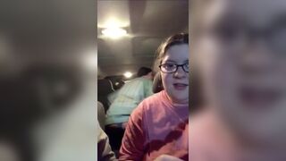 Hot young flashing her juicy pussy in the car